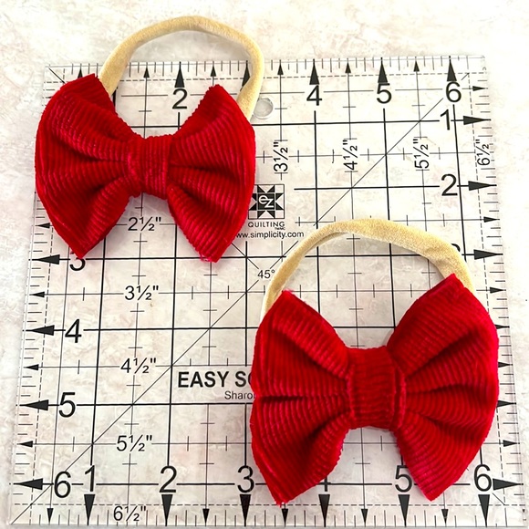 Red Velvet Baby Girl Bow - Picture 3 of 5